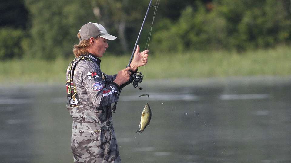 Then Spencer Lambert of Louisiana Monroe caught a short fish.