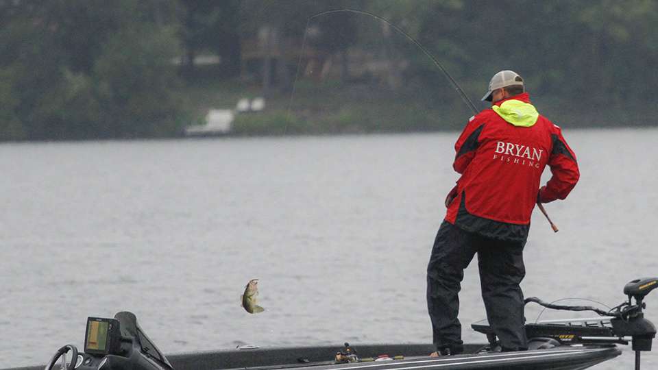 Then he boat flips the largemouth.