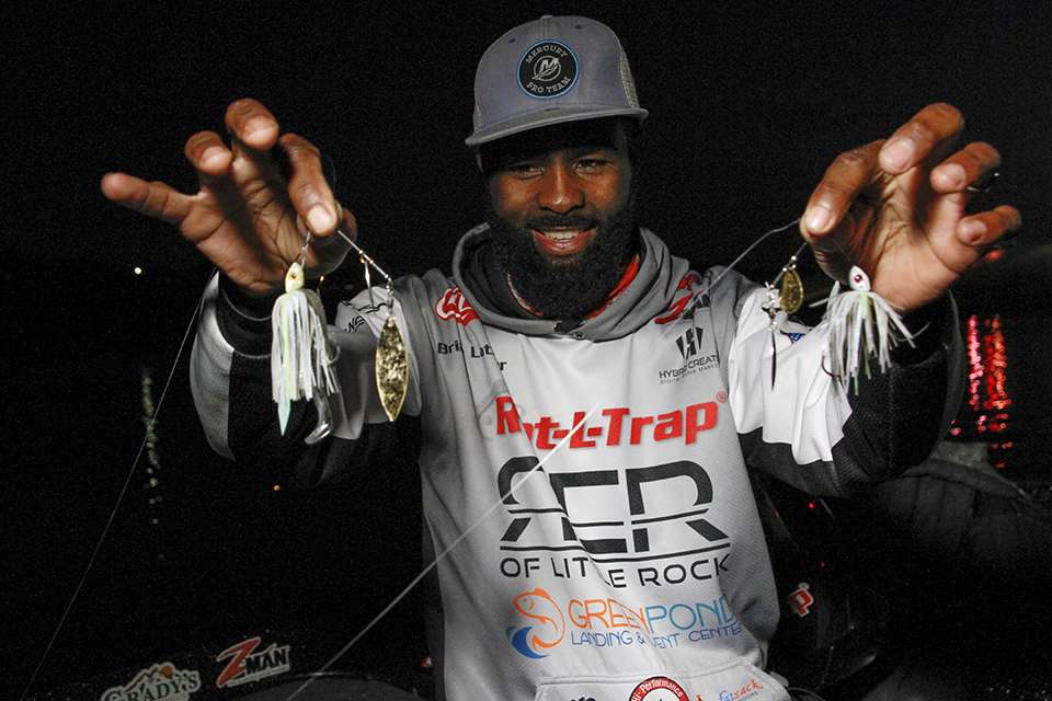 <b>Brian Latimer</b><br>
Brian Latimer finished third using a classic chrome 1/2-ounce Rat-L-Trap and duo of spinnerbaits made by Destroyer Baits, a custom lure business offering over 150 skirt colors and combinations. For strike appeal he added a 3-inch Z Man MinnowZ.
