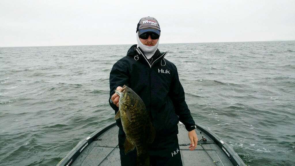 Bradley Roy fought to get this first bass in the boat. 