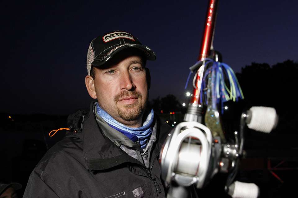 <b>Ott DeFoe</b><br> Ott DeFoe returned to familiar water where he won a 2014 Open fishing far up the French Broad River. Not pictured was the Tracker/Grizzly tunnel hull aluminum rig helping him gain access to the skinny water. Flipping a jig was a key technique in the win.  