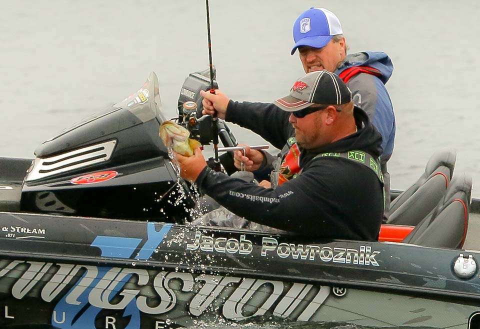 Going into the semifinal rounds, Powroznik is the only angler who seems to have little trouble getting bites both shallow and deep.