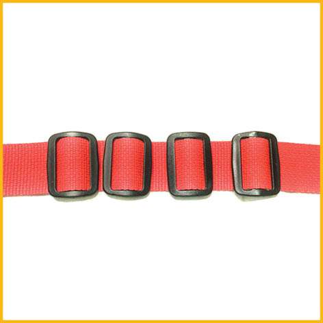 Start by putting all four buckles on the middle of the strap before running the strap through the tubes.
