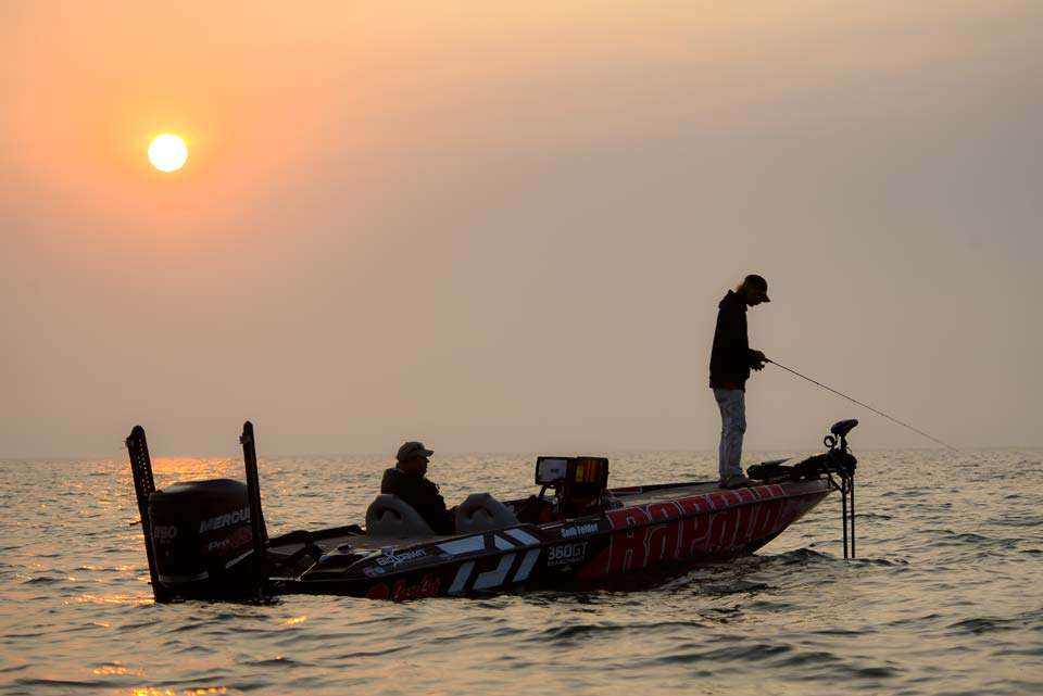 Follow Seth Feider as he takes on the first morning of the 2017 Toyota Bassmaster Angler of the Year Championship.