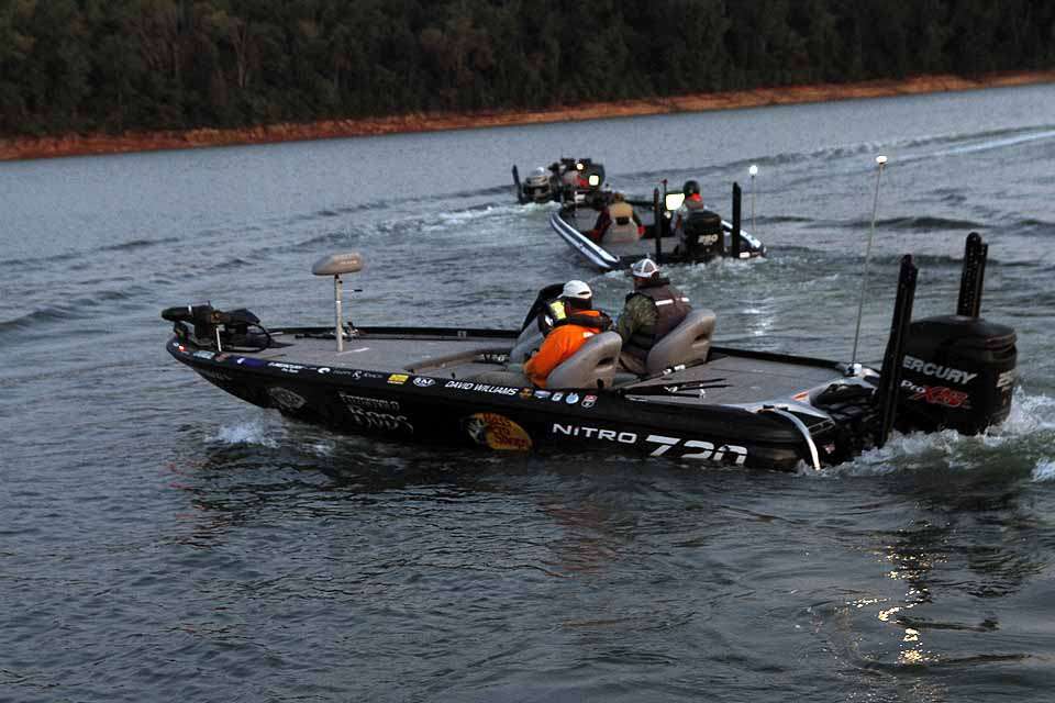 The boats will return here and then trailer to the weigh in at Bass Pro Shops Outdoor World in nearby Kodak, Tenn. 