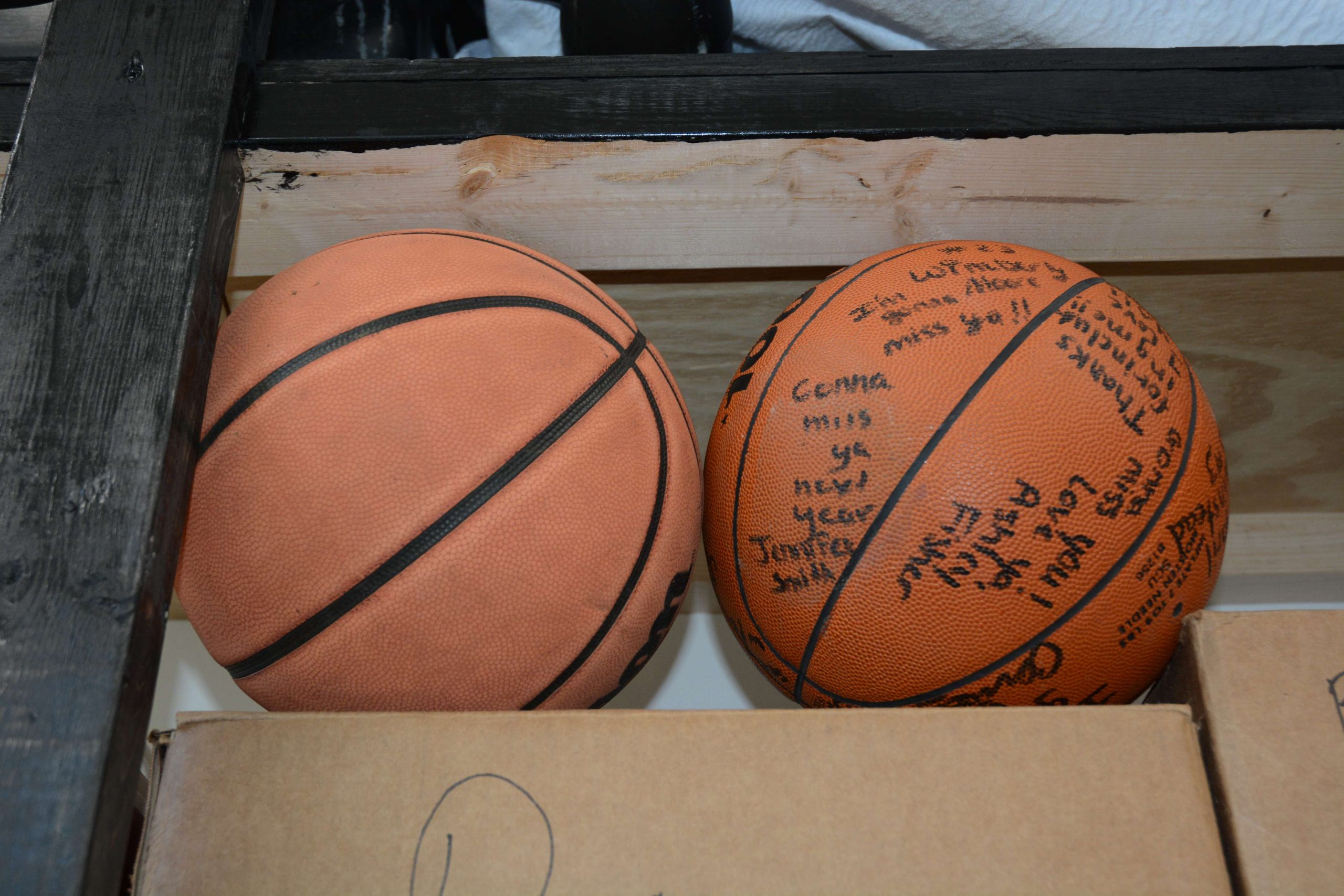 The basketball filled with signatures belongs to Robin. âI played high school basketball and my teammates signed it my senior year,â she said. Call it a round version of a yearbook. 