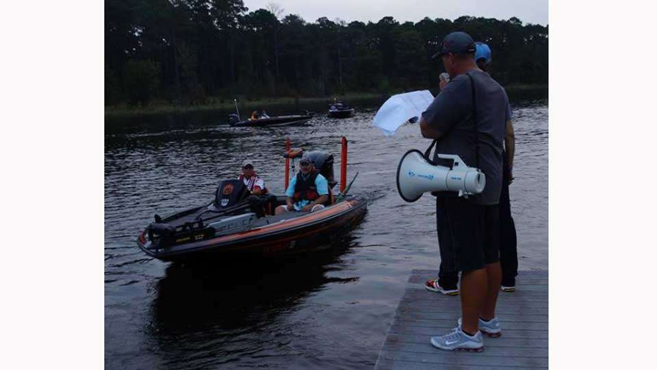 Combs sends them out, probably reminding each that the top prize was a Ranger 198P Bass boat with a Yamaha 150 SHO. 