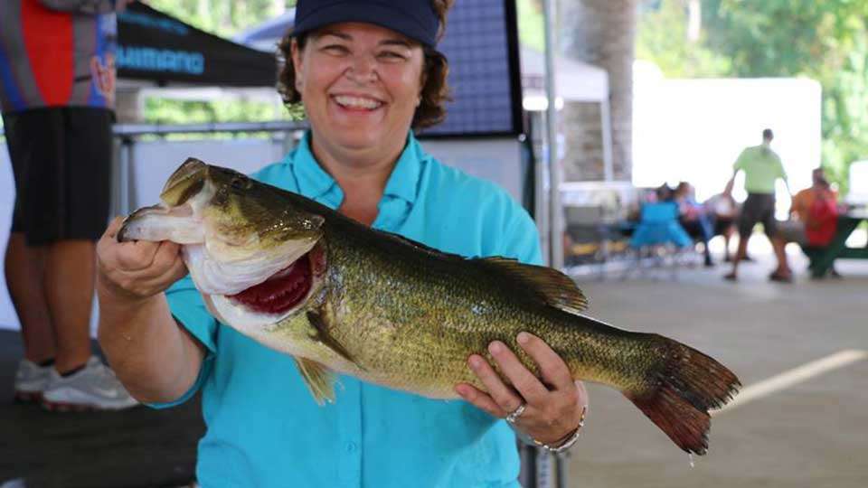 Debbie Perkins was pleased to show off her big catch.