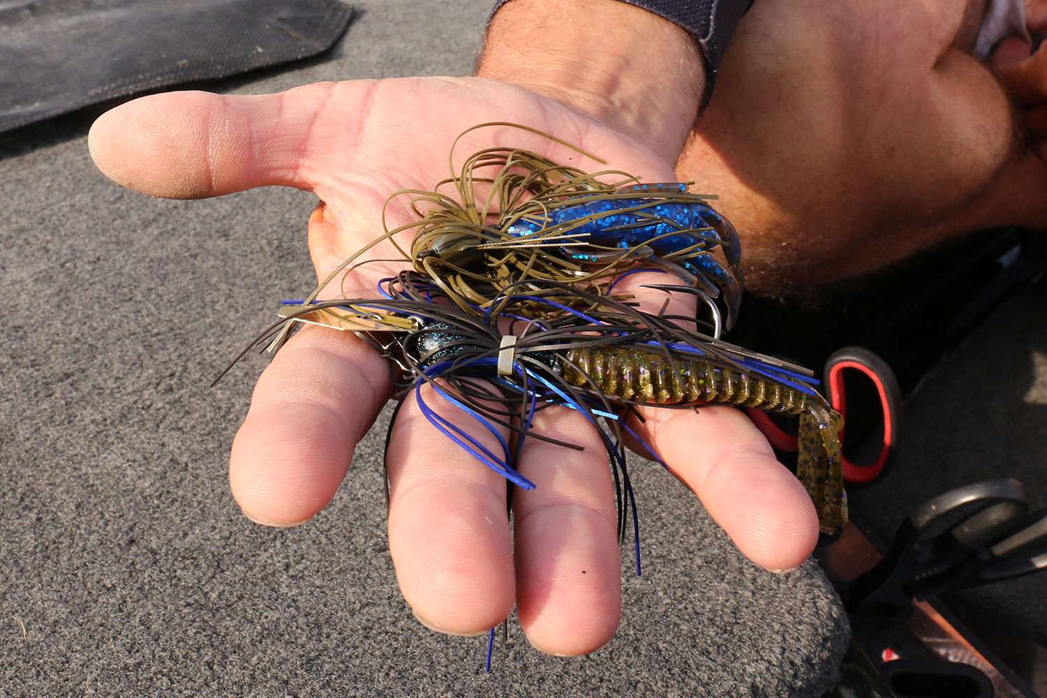 A 1/2-ounce Zorro Jig with a 3.5-inch Zoom Ultra Vibe Speed Craw was a top choice. He also used the soft plastic trailer on a 1/2-ounce vibrating jig. 