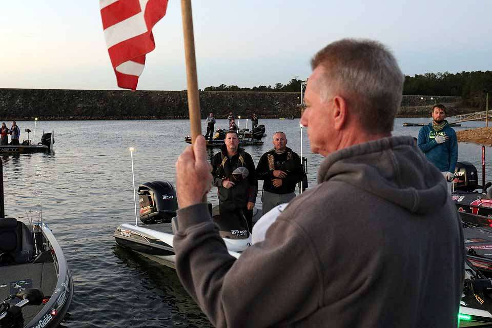 Honoring the American flag is a daily tradition across all B.A.S.S. sanctioned events.