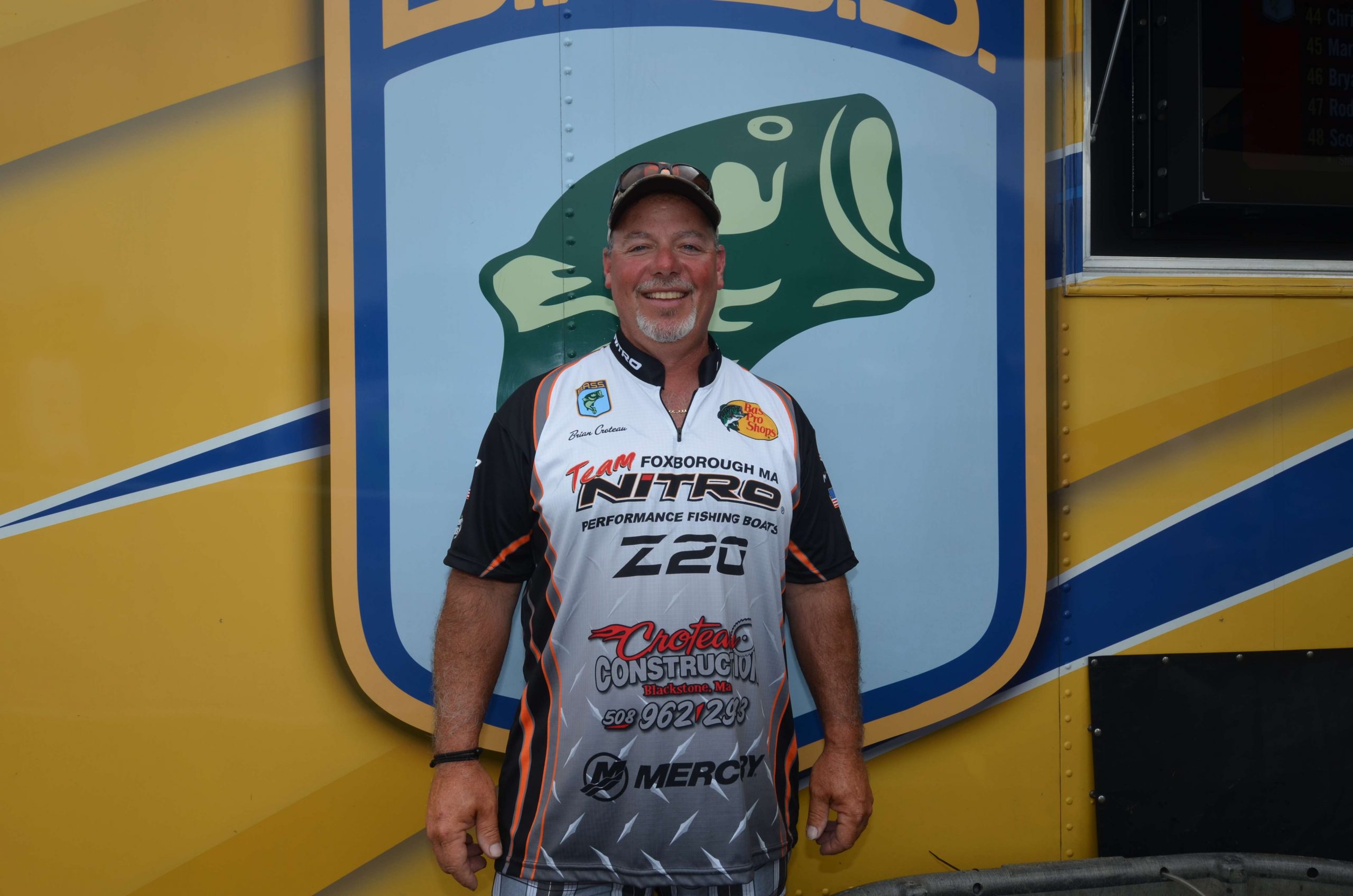 <h4>
Brian Croteau</h4>
Rhode Island Boater<br>
B.A.S.S. Nation Club: Northern R.I. Bass Anglers<BR>
Occupation:  Croteau Construction, owner<BR>
Hobbies: Spending time with family at beach, Riding my Harley<BR>
Sponsors: Tracker, Bass Pro Shops, Croteau Construction
