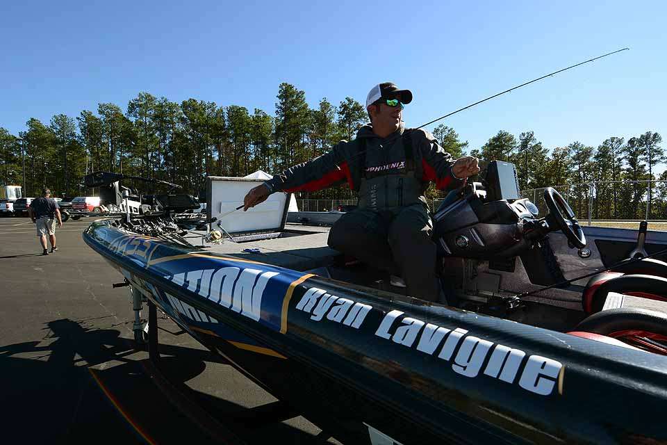 Parking space #1 is always reserved for the defending champion. This year that angler is Ryan Lavigne.