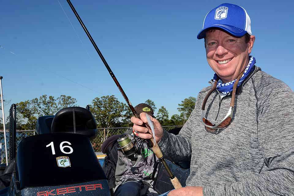 Johnson had no problem sharing this lure. He said the fluke rig is not catching any bass from Lake Hartwell, so itâs no secret bait.