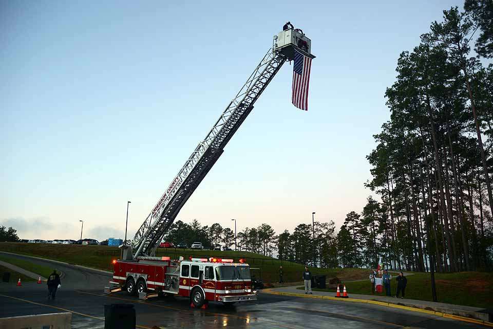 This week the flag bearer is a tower ladder truck from the Anderson County Fire Department. 
