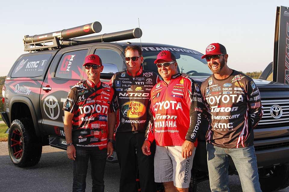 Team Toyota Elite Series anglers (left to right) Mike Iaconelli, Kevin VanDam, Terry Scroggins, and Gerald Swindle.