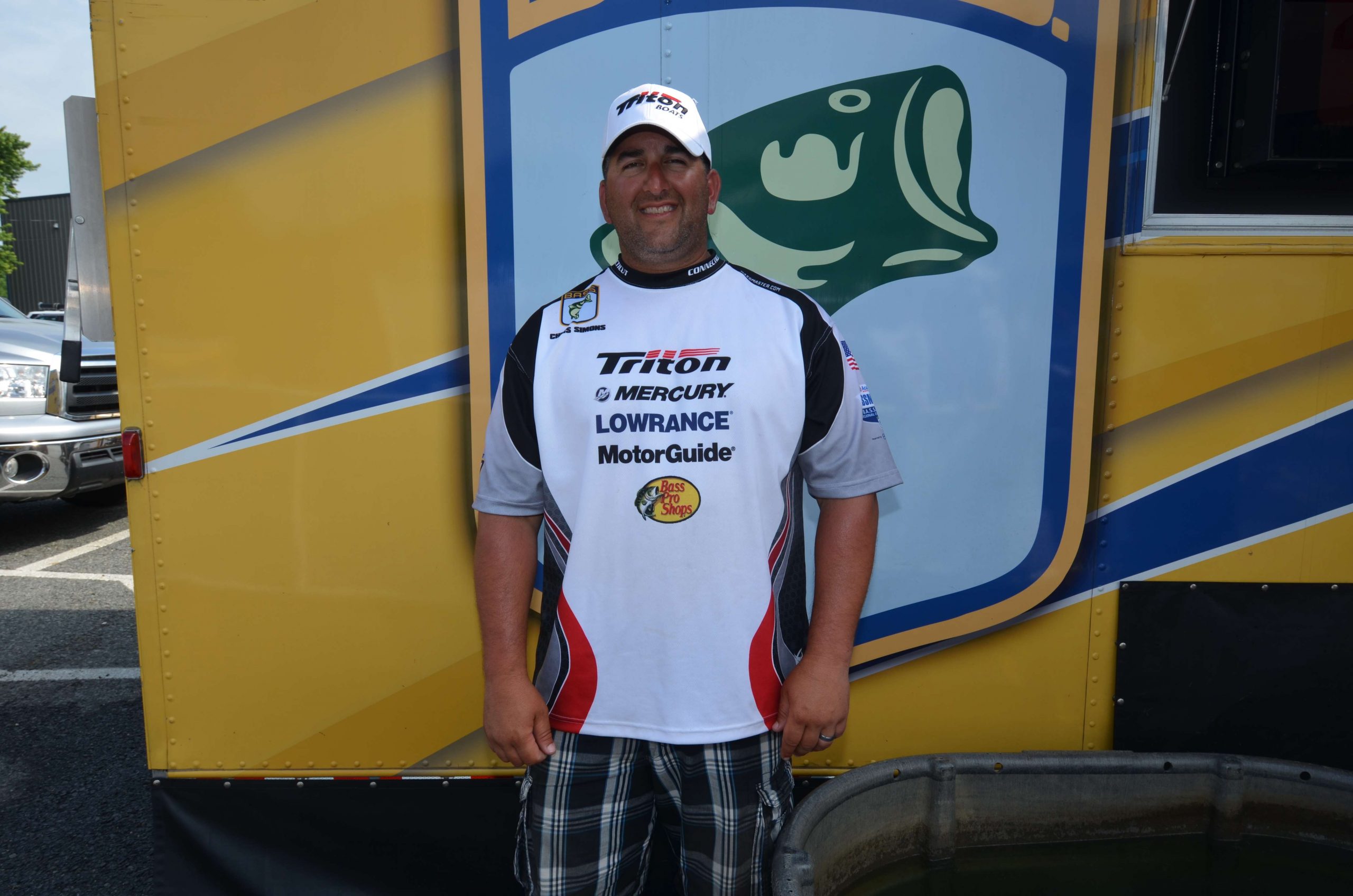 <h4>Chris Simons</h4>
Connecticut Nonboater<br>
B.A.S.S. Nation Club: Milford Black Bass<BR>
Occupation:  Manager Tackle Supply Depot<BR>
Hobbies: Outdoors<BR>
Sponsors: Tackle Supply Depot, Quantum, Stormr, Reynolds Garage and Marine, The Rod Glove, XZone Lures 
