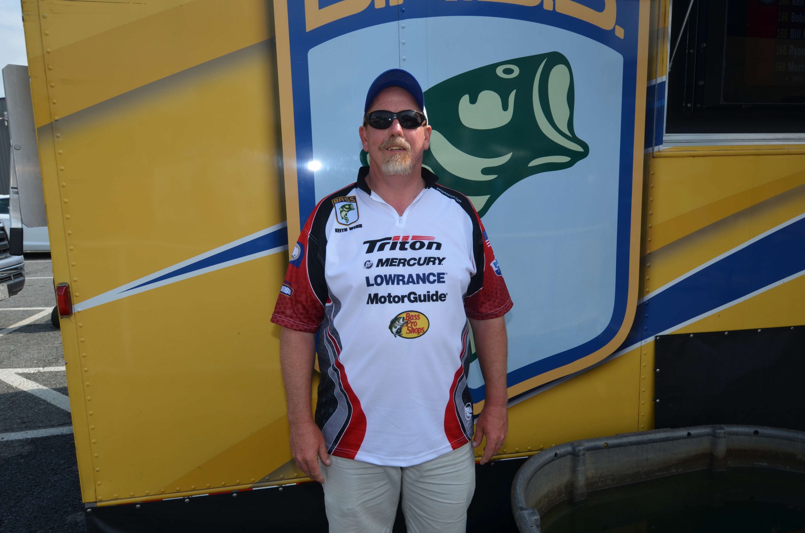<h4>
Keith	Webb</h4>
Virginia Boater<br>
B.A.S.S. Nation Club:  Virginia Bassmasters<BR>
Occupation:  Store Manager (Tidewater Fleet Supply)<BR>
Hobbies: Spending time with my wife and grandkids<BR>
Sponsors: Tidewater Fleet Supply, Price's Transmission, Walker's Truck Service, Rapala, Baldwin Filters, Tectran Mfg., Deka Batteries
