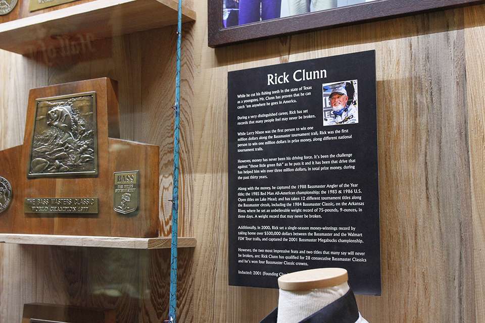 Everywhere you looked there was something of historical significance, including a bio of Rick Clunn.