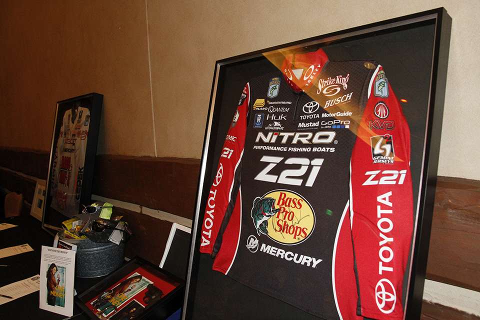 There were numerous jerseys on display including Kevin VanDam's.