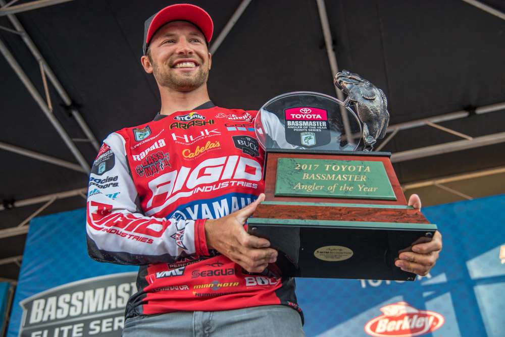 Brandon Palaniuk completed an amazing run to become 2017 Toyota Angler of the Year. 
<p>
<em>All captions: Craig Lamb</em>
