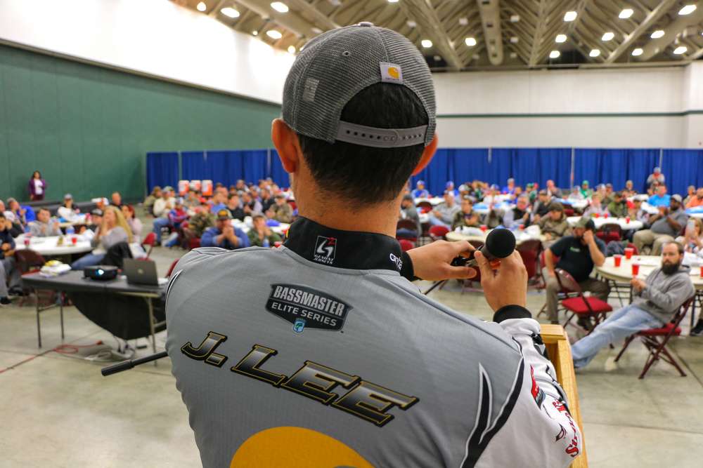 The Classic champion relayed his message to the audience of 200 high school anglers from the region. 