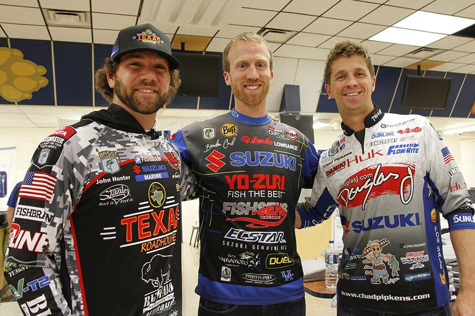 Brandon Card also had two other pro anglers in attendance this year, John Hunter (left) and Chad Pipkens (right).