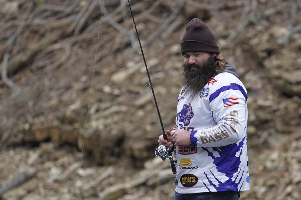 This angler from Western Carolina certainly won't get cold with that beard today.