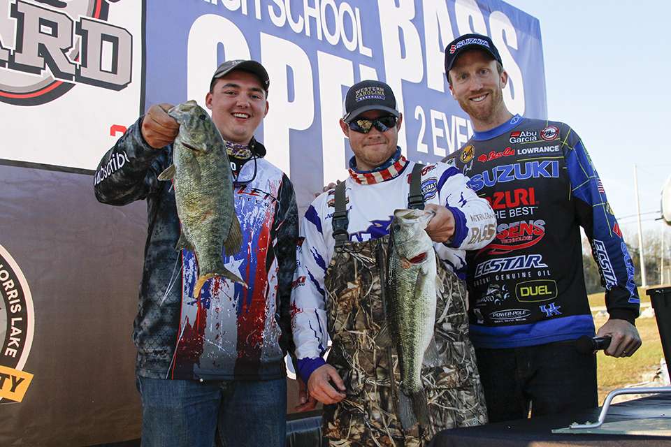 Lance Greene and Clint Barlett of Western Carolina finish fourth with 6.90 pounds on the college side.