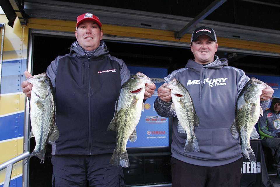 Ryan Butler and Dustin Lippe finished in 2nd with 24 pounds, 12 ounces after catching 13-6 on Day 2. They aren't related, but are long-time fishing friends.