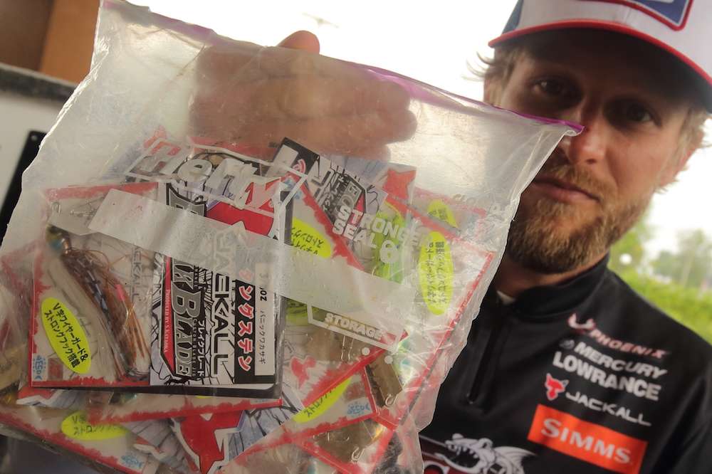 This bag holds a bunch of Jackall Break Blade baits.