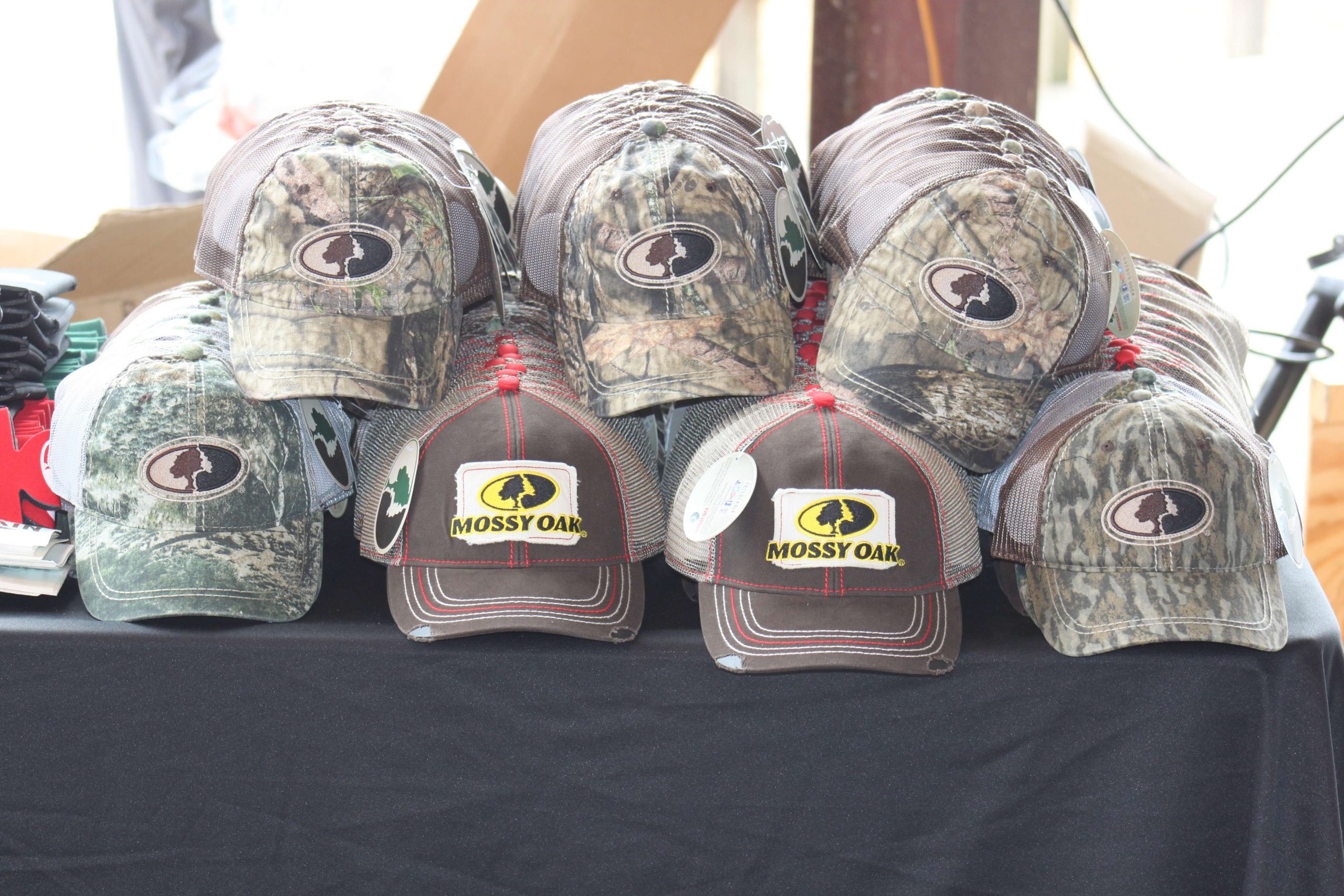 And these nifty lids from new Bassmaster High School sponsor Mossy Oak.