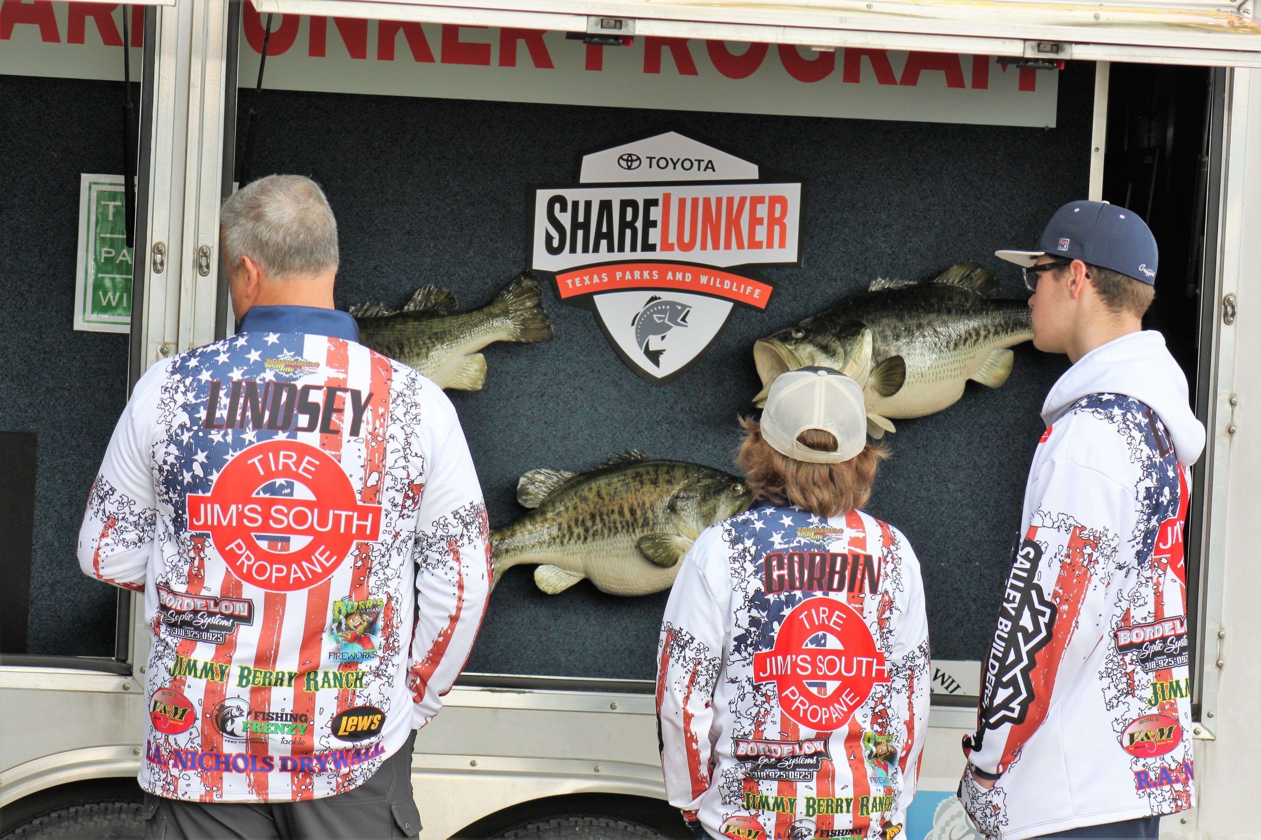 These guys get a glimpse of some Toyota ShareLunker bass on display here during registration. How much you think these guys would give to pull one of those bucket mouths from Toledo Bend Reservoir Sunday?