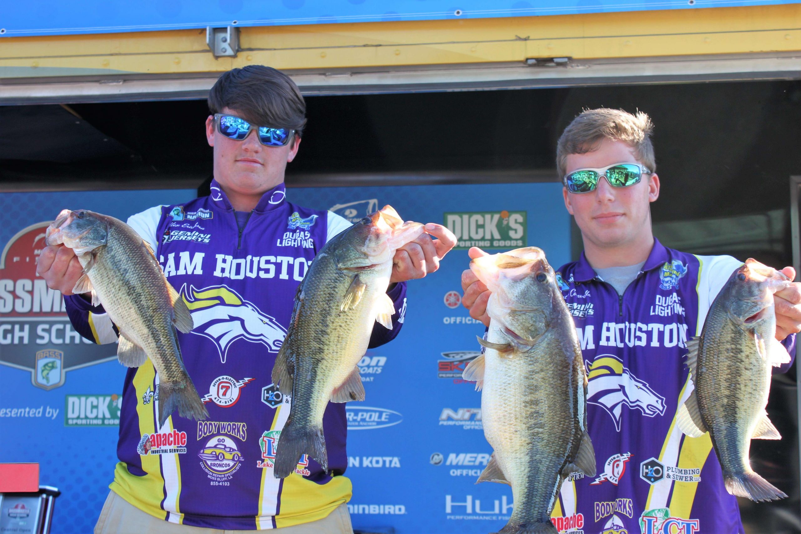 Alex Erickson and Hunter Courvelle won a high school event at Toledo Bend in 2017. They did well again in 2018 with a 13-8 bag that was good enough for 13th place.