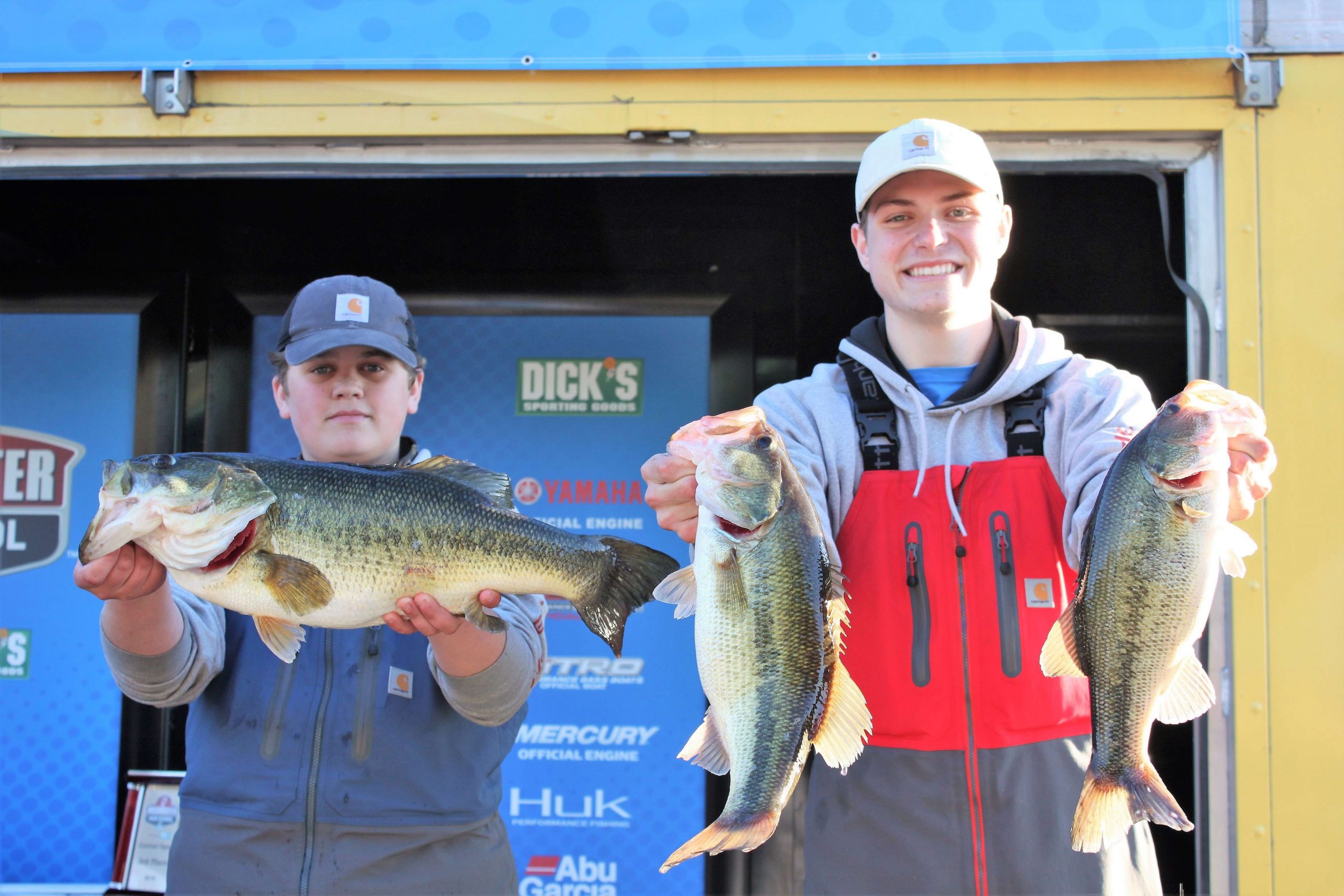 Christopher Capdeboscq and Forrest Lagarde of Northlake Christian School in Covington, Louisiana placed second overall with a limit that weighed 19-4. Lagarde is holding the 8-4 big bass that was a Toyota Texas ShareLunker. 