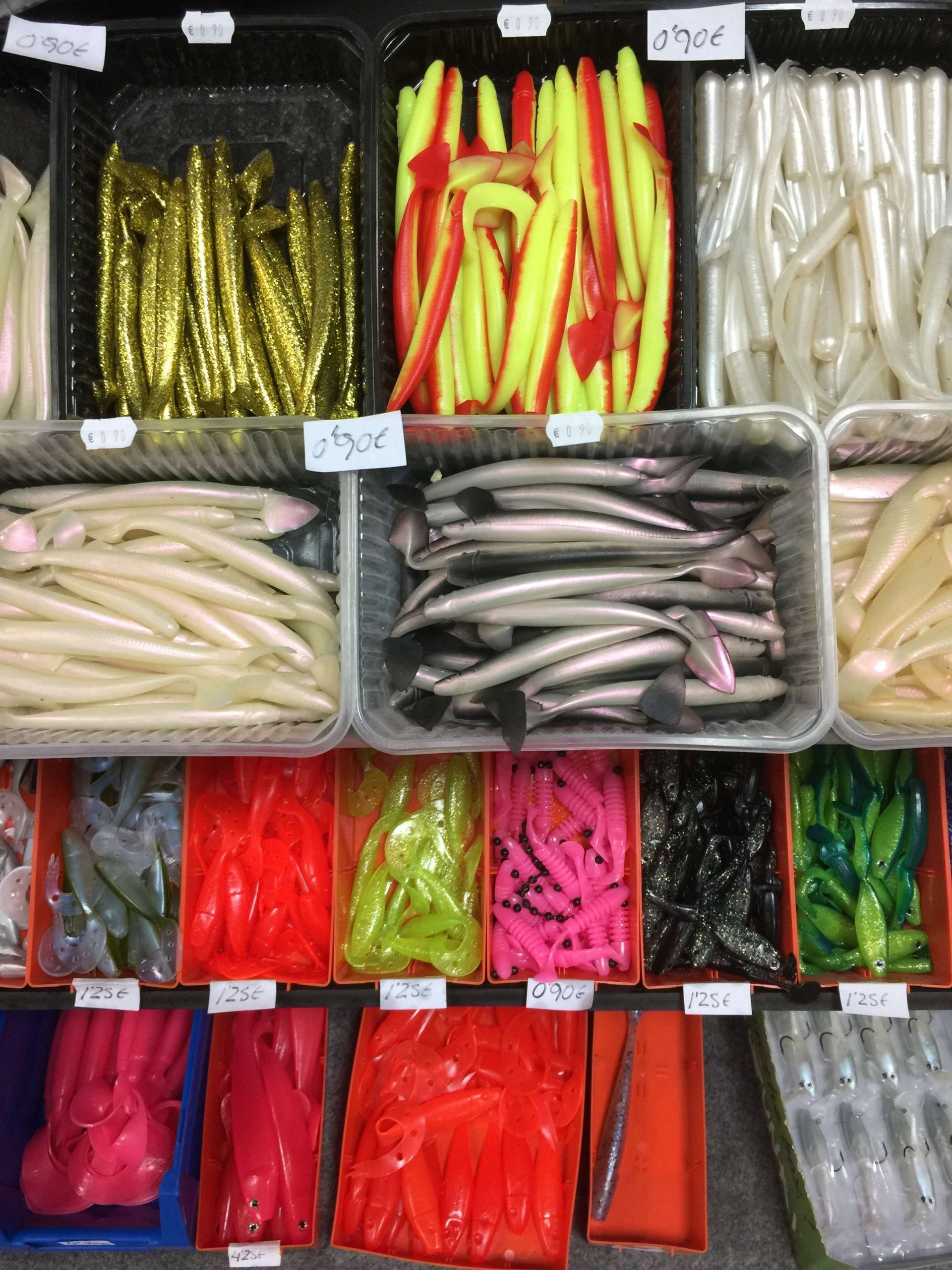 It was interesting to see soft plastics sold by the pound. Evidently, swimbaits are popular on Lake Caspe.