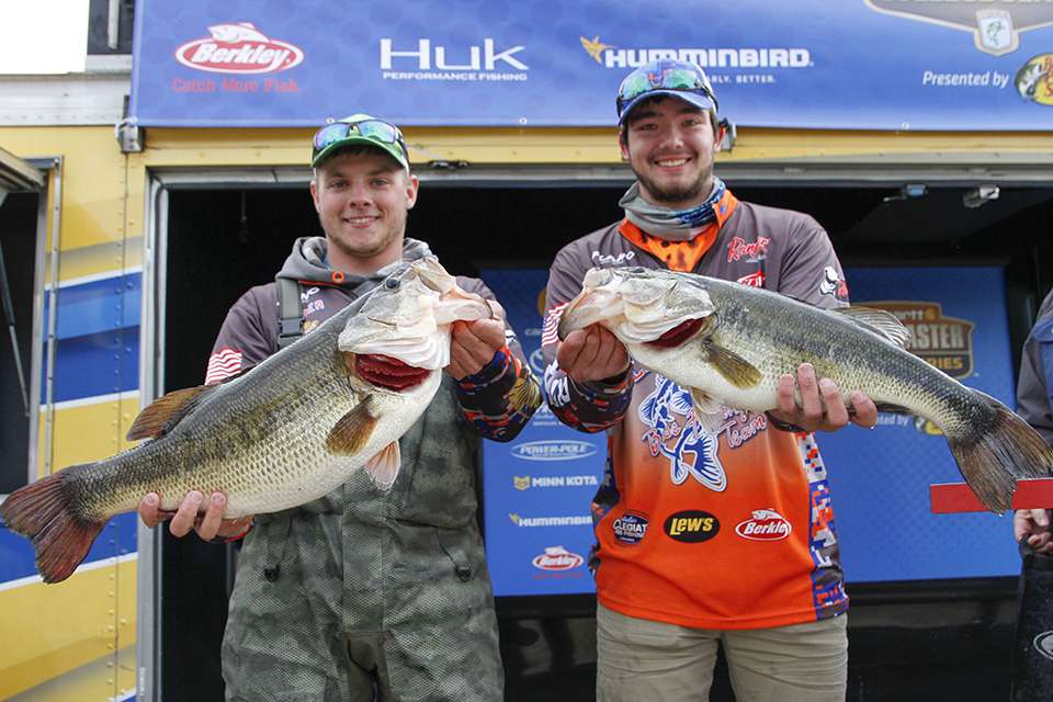 The winners of the week were Hunter DeSplinter and Conner Choate of the University of Wisconsin-Platteville. They caught 25-9 on Day 2 and it featured a 10-0 Big Bass of the event.