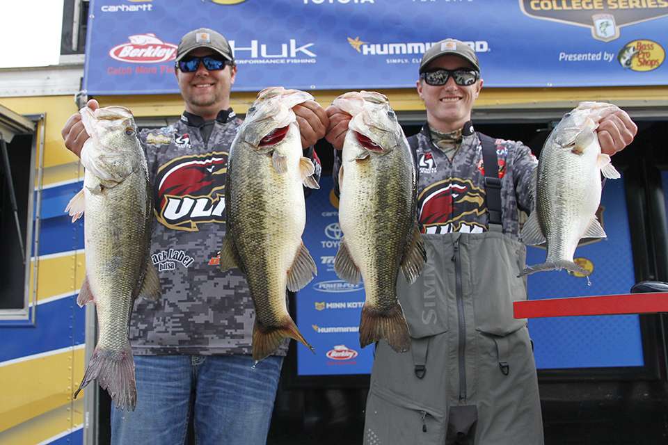 Meanwhile the Day 1 leaders of Tyler Craig and Spencer Lambert of Louisiana-Monroe would finish in 2nd place with 41-1 after registering two 20-pound bags.