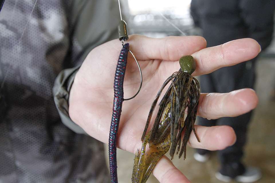 The other two approaches were a 3/8-ounce Texas Rig with a Zoom Trick Work in Junebug Red and a 5/8-ounce 4x4 Green Pumpkin jig with a Green Pumpkin Candy Zoom Super Speed Craw as a trailer.