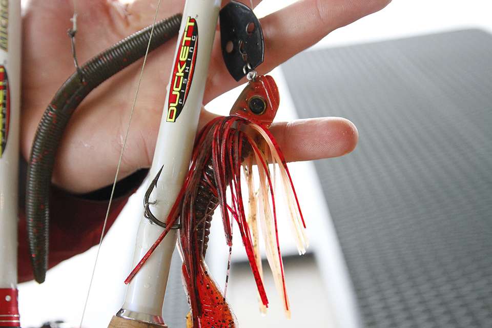 And another moving bait was a 3/4-ounce Picasso Shockblade in a red/crawfish pattern with a Strike King Menace trailer.