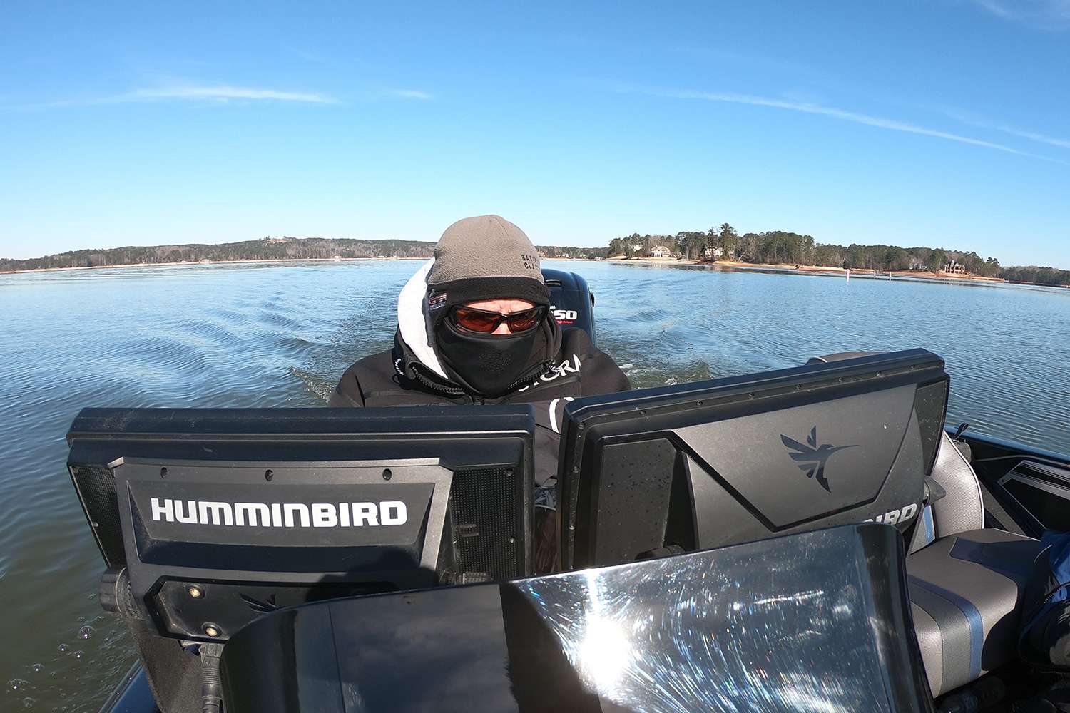 Herren spent a majority of his time staring at his dash-mounted Humminbirds. A key tool for success on this lake. 
