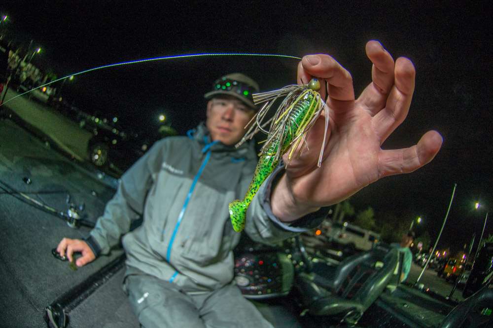 <b>Garrett Paquette </b><br>
To finish fifth a homemade swim jig was key for Garrett Paquette. For the 3/8-ounce bait he matched skirt color to resemble bluegill in the strike zone. Trailer choices were key. 
