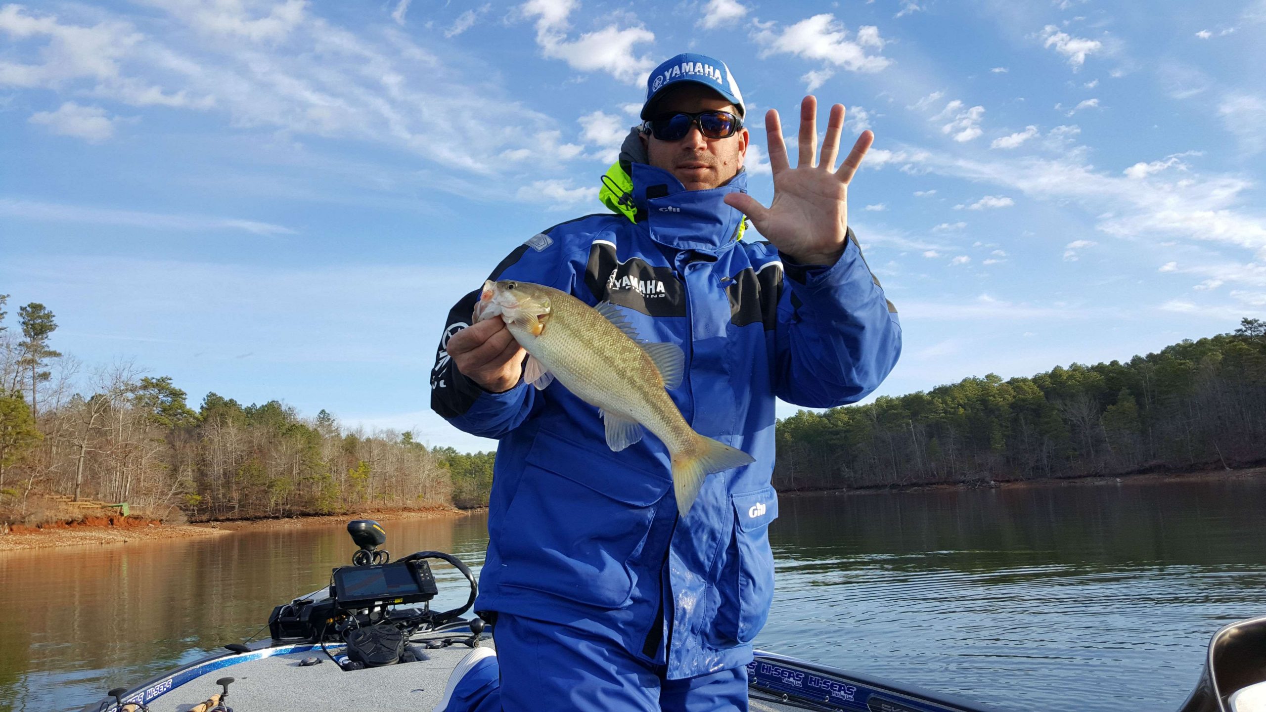 Cliff Pace now has a limit with his third fish in a row. 

