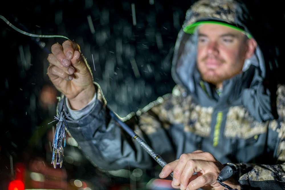 <b>Adrian Avena</b><br>
To finish third Adrian Avena used a Damiki rig for spotted bass in deep water. For flipping for largemouth in isolated cover he used a 3/8-ounce All Terrain Tackle Jig with Berkley Havoc Pit Boss Junior trailer. 