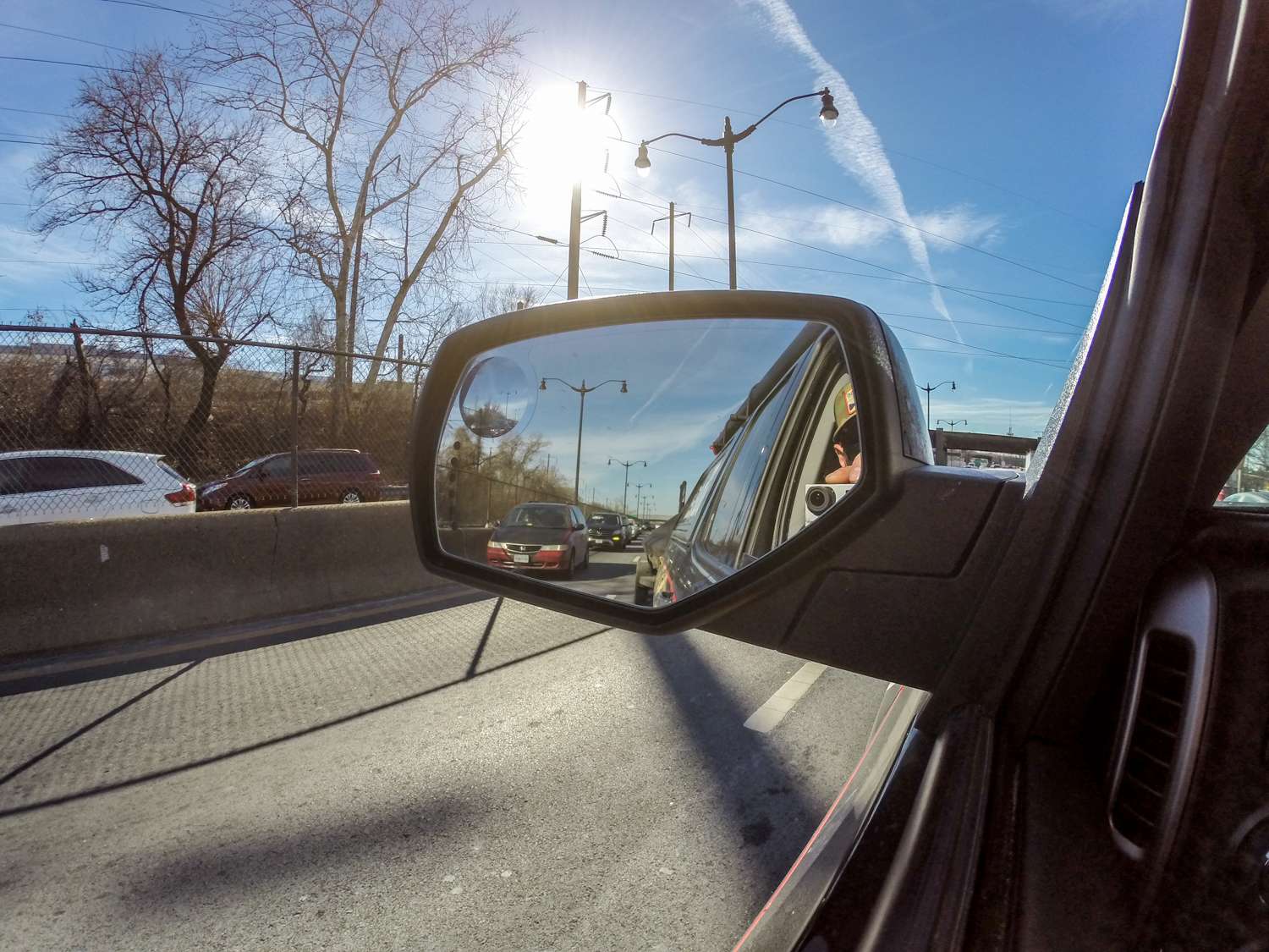 And the miles grow from the view in the side view mirror. 
