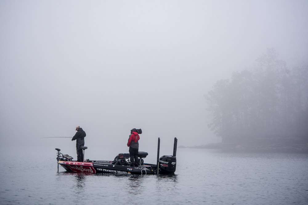 Fishing in the fog was a common theme for all anglers at the start of day 3.