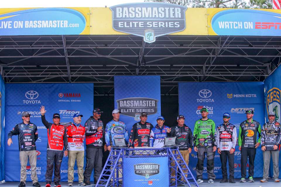 The top 12 anglers will compete tomorrow on Championship Sunday. 