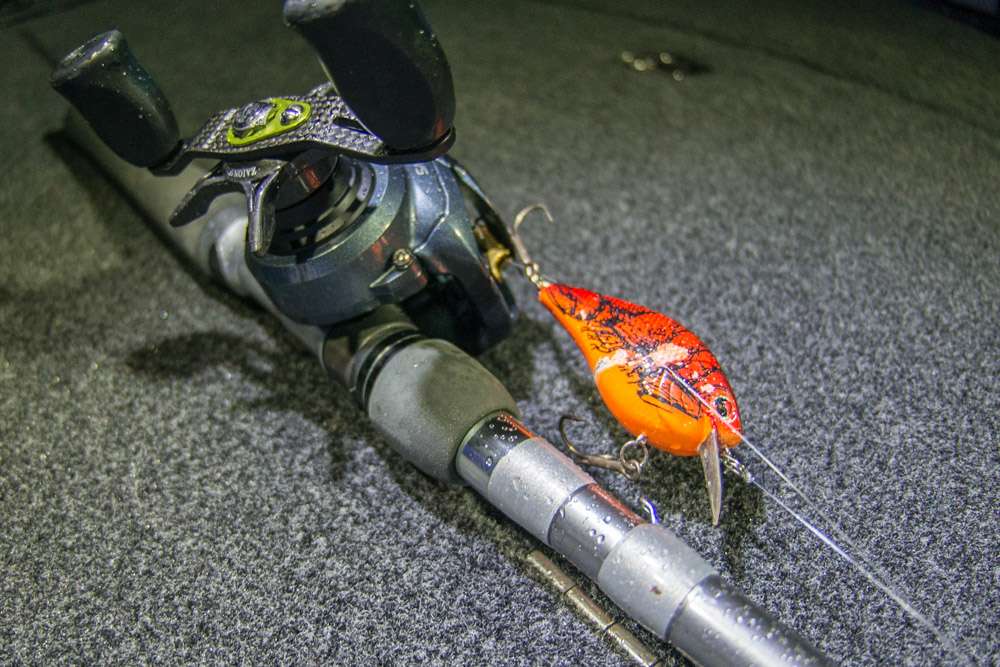 <b>Takahiro Omori</b><br>
Takahiro Omori used a Lucky Craft LC Silent Squarebill 1.5 crankbait, TO Craw pattern. The lure chosen by the winner was ideal for the shallow, dingy water conditions. 
