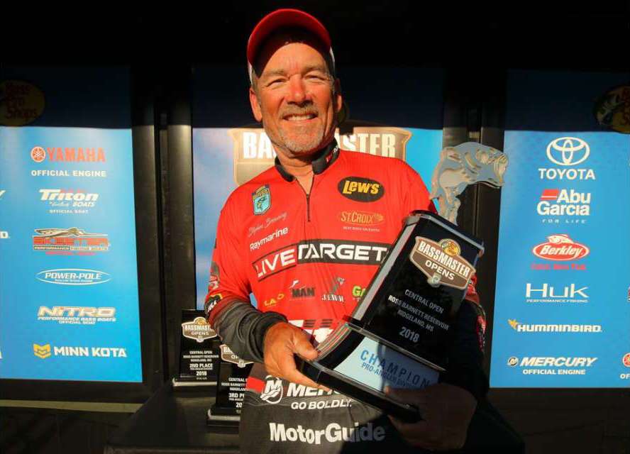 Unseasonably warm weather, rain, cold fronts and a full moon. That all happened during the Bass Pro Shops Bassmaster Central Open at Ross Barnett. Conquering those challenging conditions was Stephen Browning. Check out the lures used by him and the top finishers. 
<p>
<em>All captions: Craig Lamb</em>