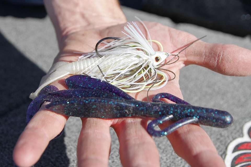 For a trailer he added a 4-inch Strike King Rage Tail Craw.