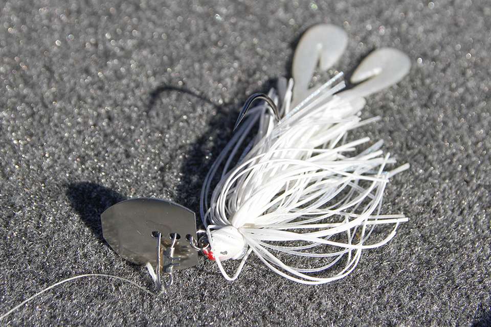 A 3/8-ounce Delta Lures Thunder Jig, and 3.5-inch Zoom Ultra Vibe Speed Craw trailer was another choice

